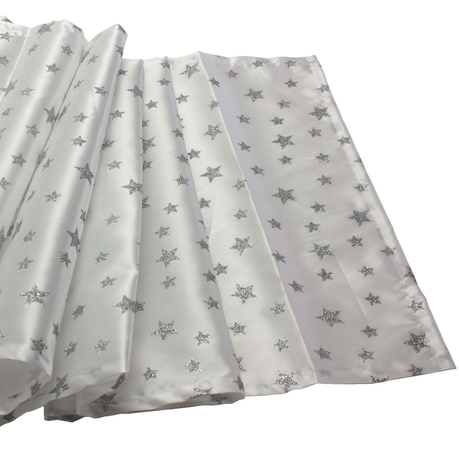 Läufer Silverstar, weiß-silber 40x180cm, Satin, 100% PES
