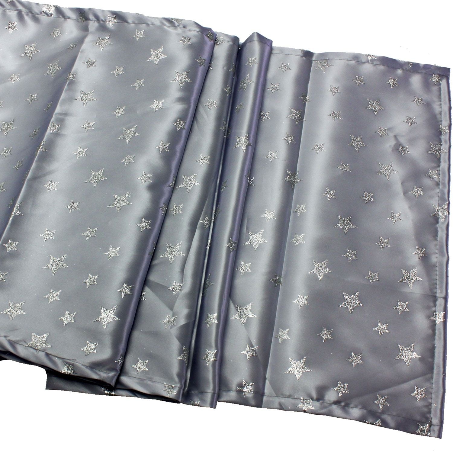 Läufer Silverstar, grau-silber 40x180cm, Satin, 100% PES