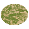 Assiette de présentation tropicale, plastique marron/vert, diamètre 33 cm