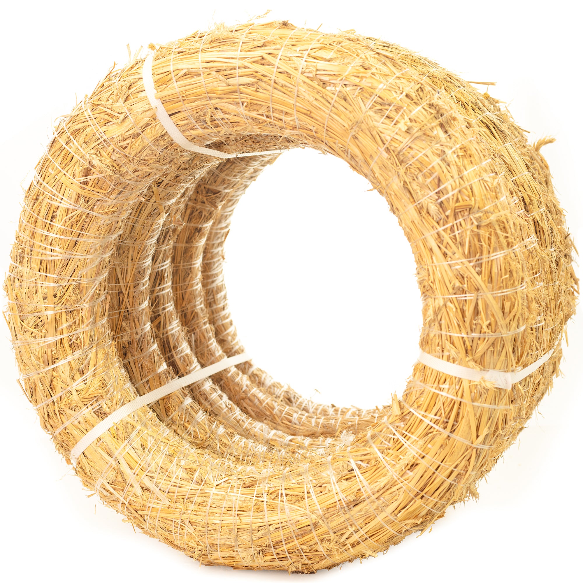 Set of 5 straw wreaths, diameter 45 cm, thickness 8 cm