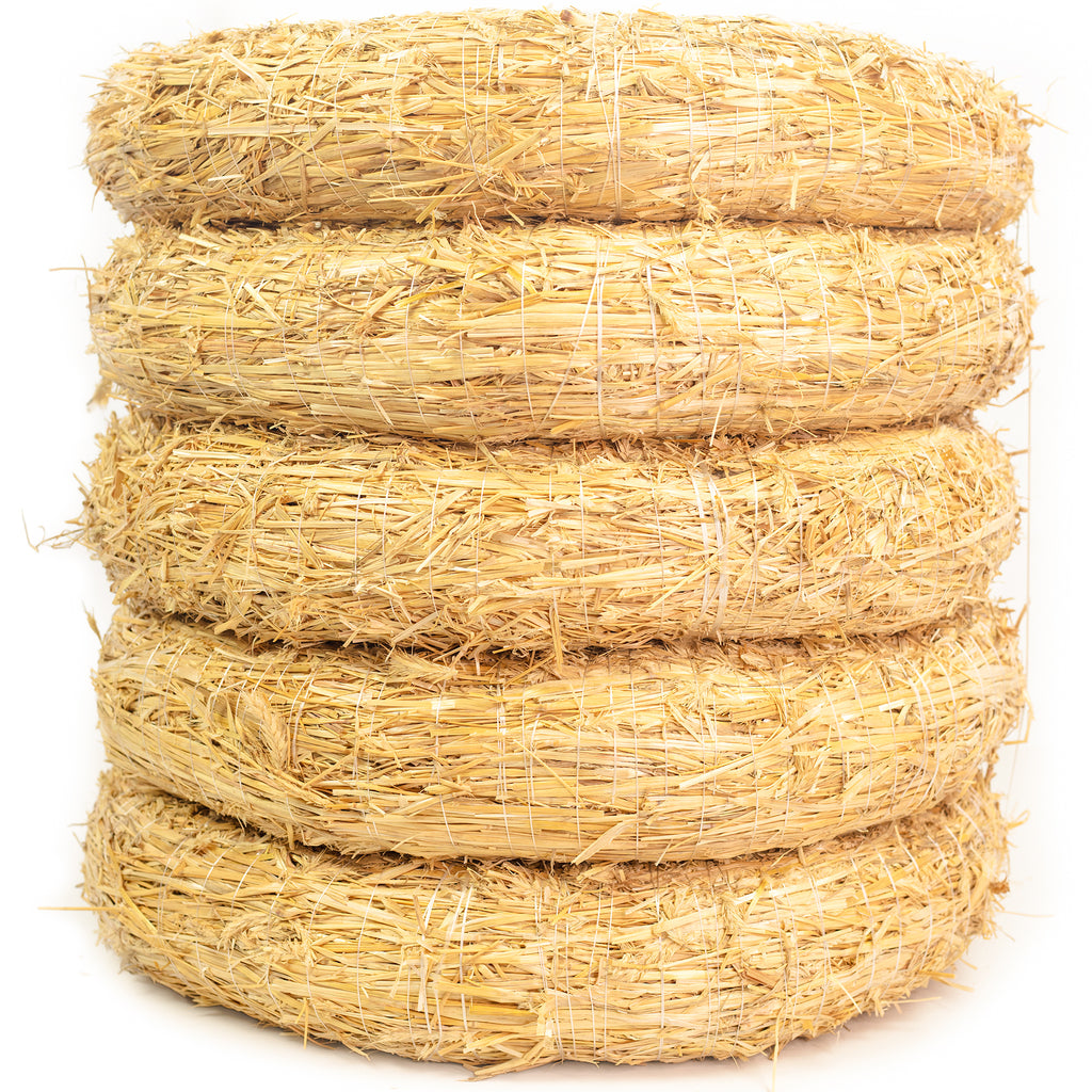 Set of 5 straw wreaths, 50 cm diameter, 10 cm thick