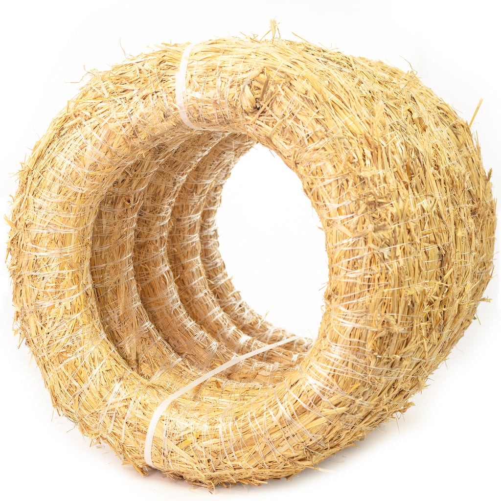 Set of 5 straw wreaths, 50 cm diameter, 10 cm thick