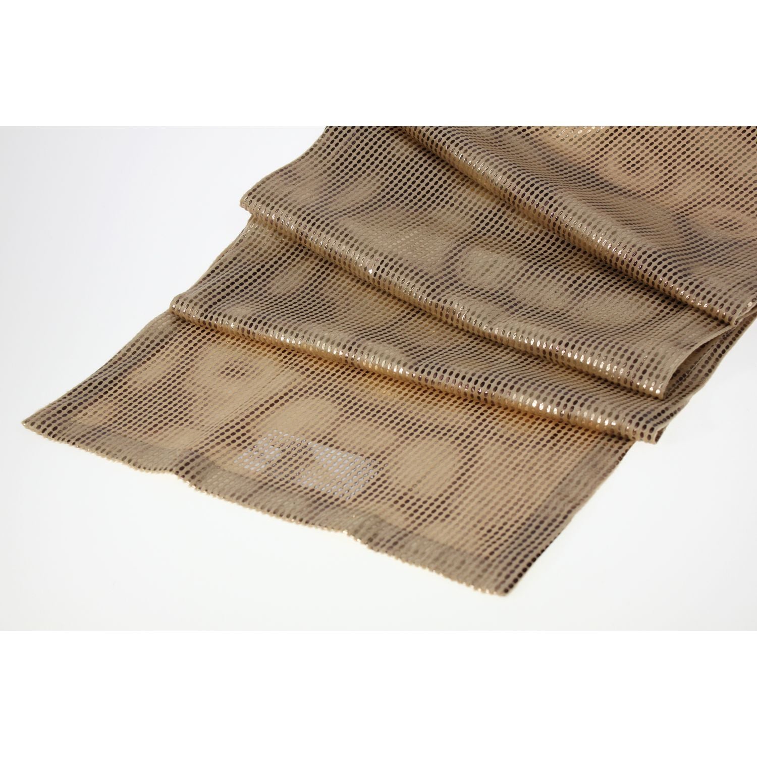 Runner with oval print, brown/copper, 100% polyester, 40x150 cm