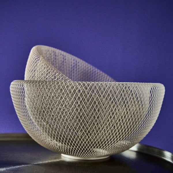 Schale Maze, rosa Metall, 24,5x12,5 cm