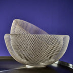 Schale Maze, rosa Metall, 24,5x12,5 cm