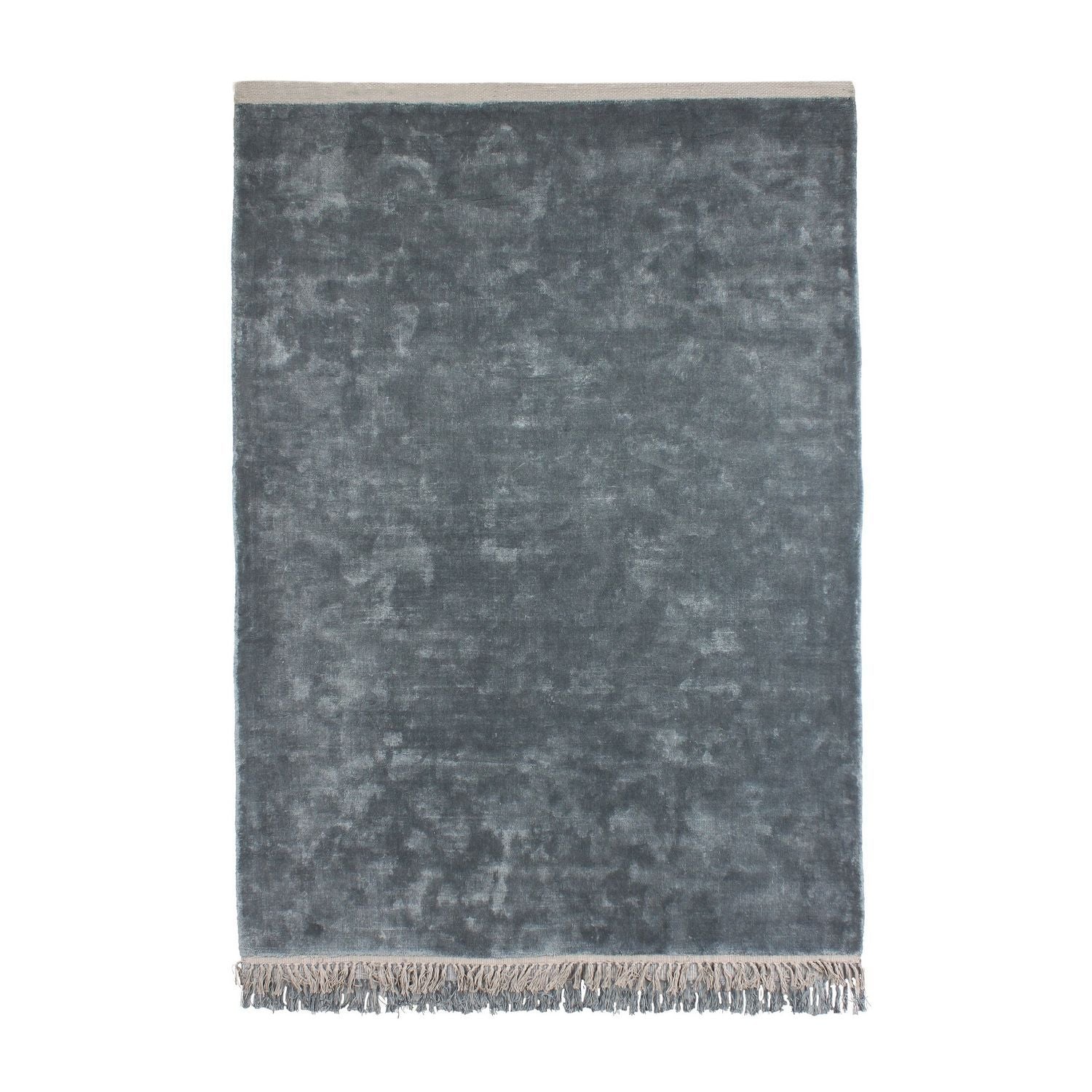 Teppich Velvet Touch, blau/grau 100% Viskose, 160x230 cm Fransen einseitig