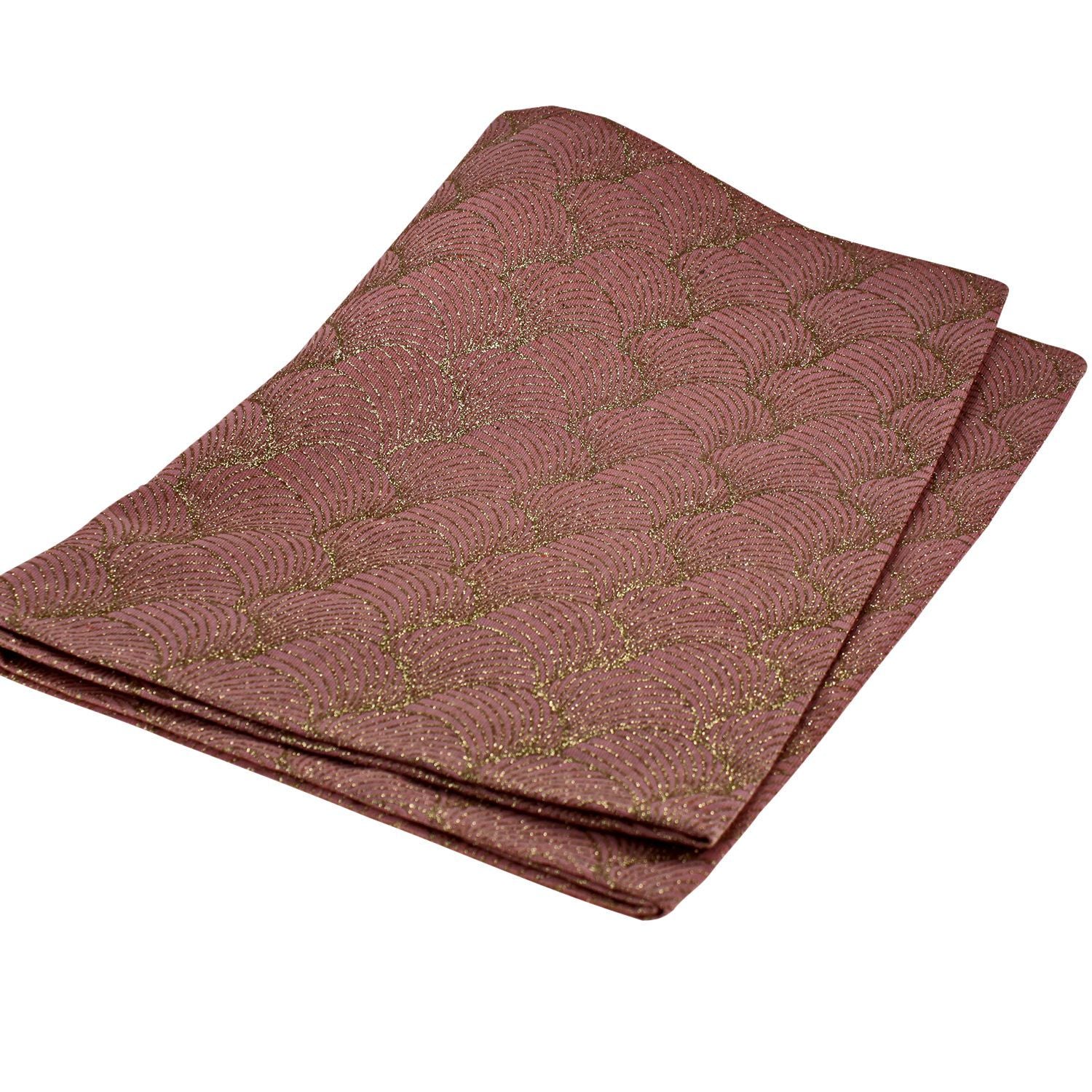 Wafes runner, pink/gold jute look, 60% polyester, 40% cotton, 40x180 cm