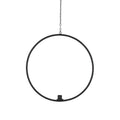 Deko-Ring Hoop z. Hängen m. Stabkerzentülle, schwarz, D.36 cm