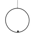 Deko-Ring Hoop z. Hängen m. Stabkerzentülle, schwarz, D.43 cm