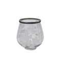 Windlicht Sakura - klar/weiß - Glas/Metall - 12,5x13,5 cm