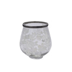 Windlicht Sakura - klar/weiß - Glas/Metall - 12,5x13,5 cm