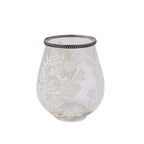 Windlicht Sakura - klar/weiß - Glas/Metall - 15,5x18,5 cm