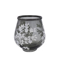 Windlicht Sakura - grau/weiß - Glas/Metall - 12,5x13,5 cm