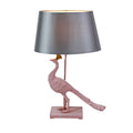 Rosita Peacock Table Lamp, flocked pink/grey, polyresin, 51x25.5x62 cm, E27 socket, 230-240 V, max. 60 W, 2 m cable
