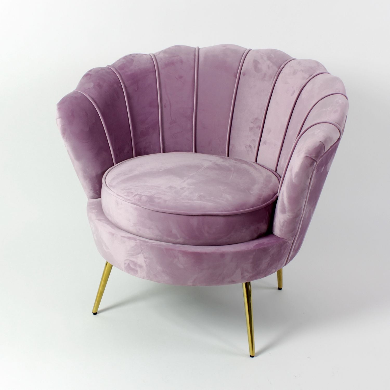 Sessel Audrey, rosa Samt/Metall/Holz, 82x75x79 cm