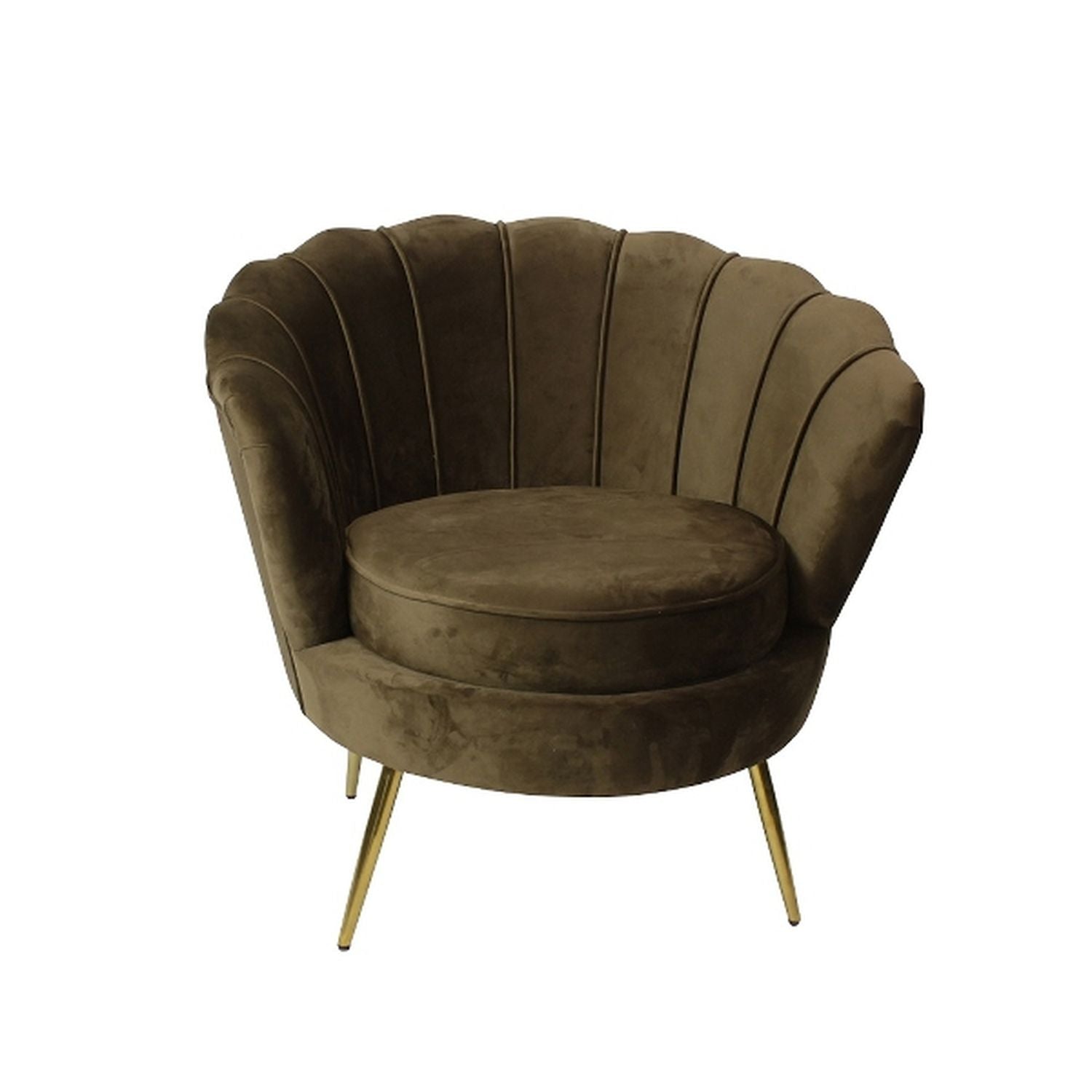 Sessel Audrey, braun Samt/Metall/Holz, 82x75x79 cm
