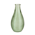 Vase - gerillt - grün - eingefärbtes Glas - 11,5x24 cm
