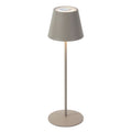 Lys LED table lamp - taupe - LED/metal - 12x38 cm - IP44 - max. 3.6 W - 3.7 V - 4000 mAh - Li-ion battery - with color change and dimming function via touch sensor - 1 m USB charging cable included - illumination time: max. 8 hours on a full charge