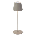 Lys LED table lamp - taupe - LED/metal - 12x38 cm - IP44 - max. 3.6 W - 3.7 V - 4000 mAh - Li-ion battery - with color change and dimming function via touch sensor - 1 m USB charging cable included - illumination time: max. 8 hours on a full charge