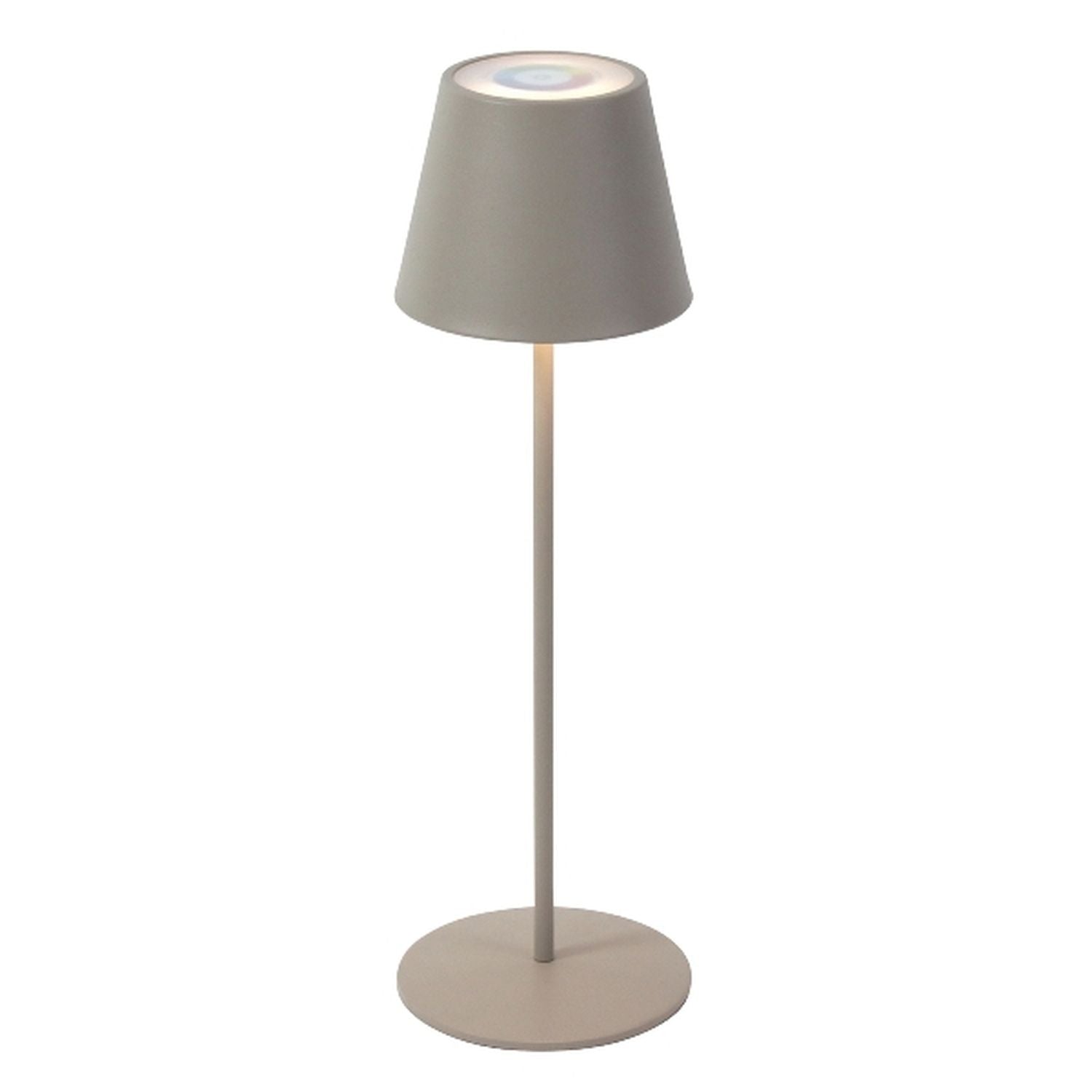 Lys LED table lamp - taupe - LED/metal - 12x38 cm - IP44 - max. 3.6 W - 3.7 V - 4000 mAh - Li-ion battery - with color change and dimming function via touch sensor - 1 m USB charging cable included - illumination time: max. 8 hours on a full charge