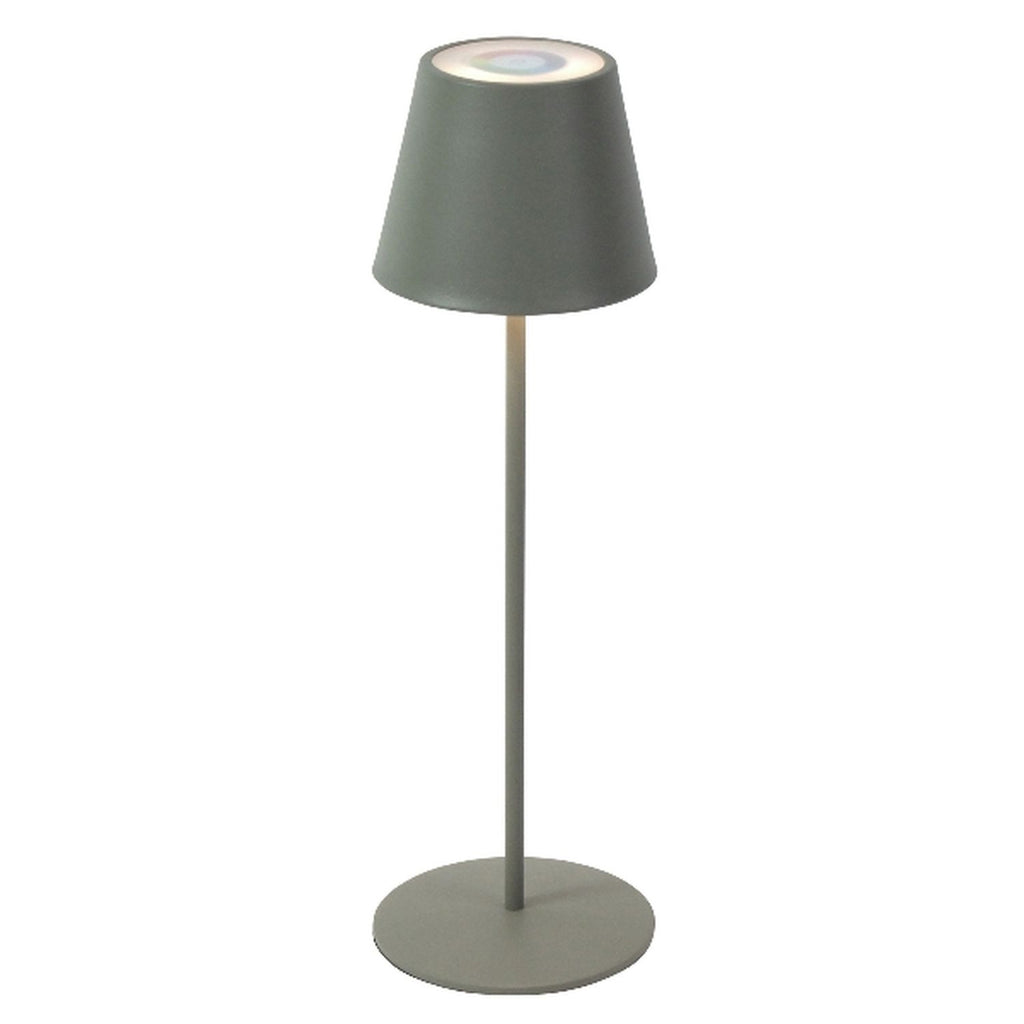 Lys LED table lamp - grey - LED/metal - 12x38 cm - IP44 - max. 3.6 W - 3.7 V - 4000 mAh - Li-ion battery - with color change and dimming function via touch sensor - 1 m USB charging cable included - illumination time: max. 8 hours on a full charge
