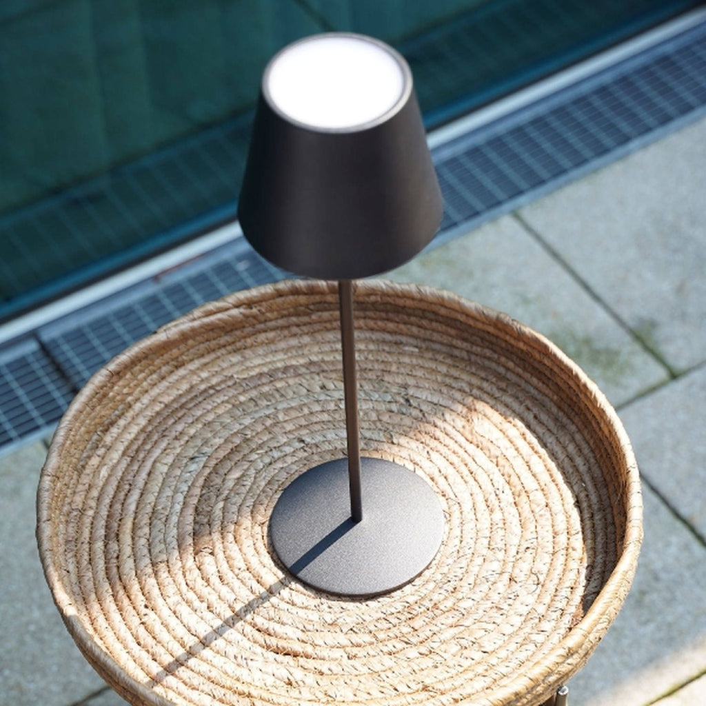 Lys LED table lamp - black - LED/metal - 12x38 cm - IP44 - max. 3.6 W - 3.7 V - 4000 mAh - Li-ion battery - with color changing and dimming function via touch sensor - 1 m USB charging cable included - illumination time: max. 8 hours on a full charge