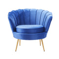 Sessel Audrey, blau Samt/Metall/Holz, 82x75x79 cm