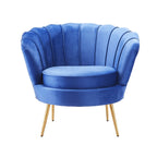 Sessel Audrey, blau Samt/Metall/Holz, 82x75x79 cm