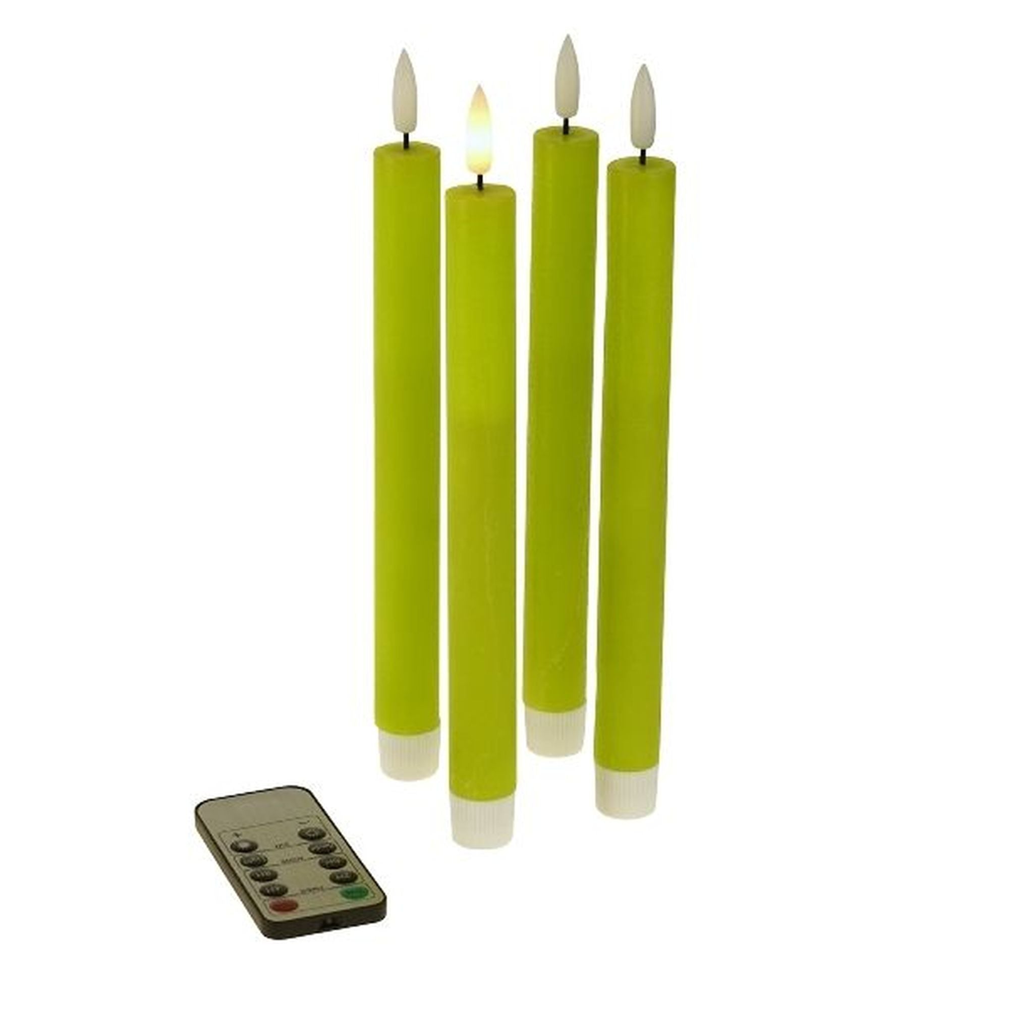 Set 4-teilig - LED Stabkerze - Echtwachs/Kunststoff/LED - H. 24.5 cm - m. Fernbedienung