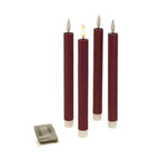Set 4-teilig - LED Stabkerze - Echtwachs/Kunststoff/LED - H. 24.5 cm - m. Fernbedienung