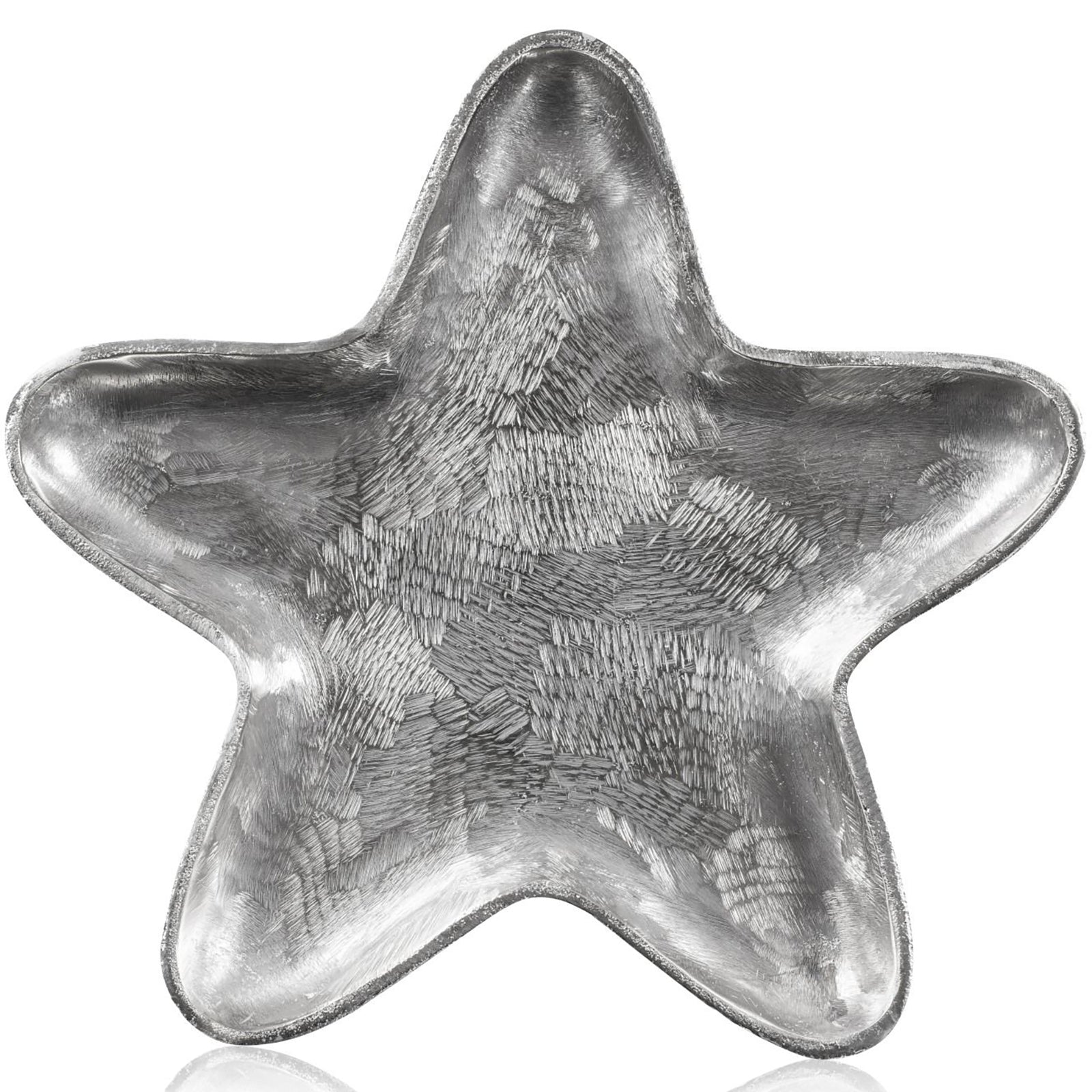 RUSTIC METAL aluminum star plate large - silver - 36x36x2.5cm - metal