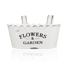 FLOWERS & GARDEN Metall-Jardiniere mit Haken - weiß - 29 x 15 x 11 cm
