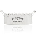 FLOWERS & GARDEN metal jardinière with handles - weiß - 14x26x10cm - Metall