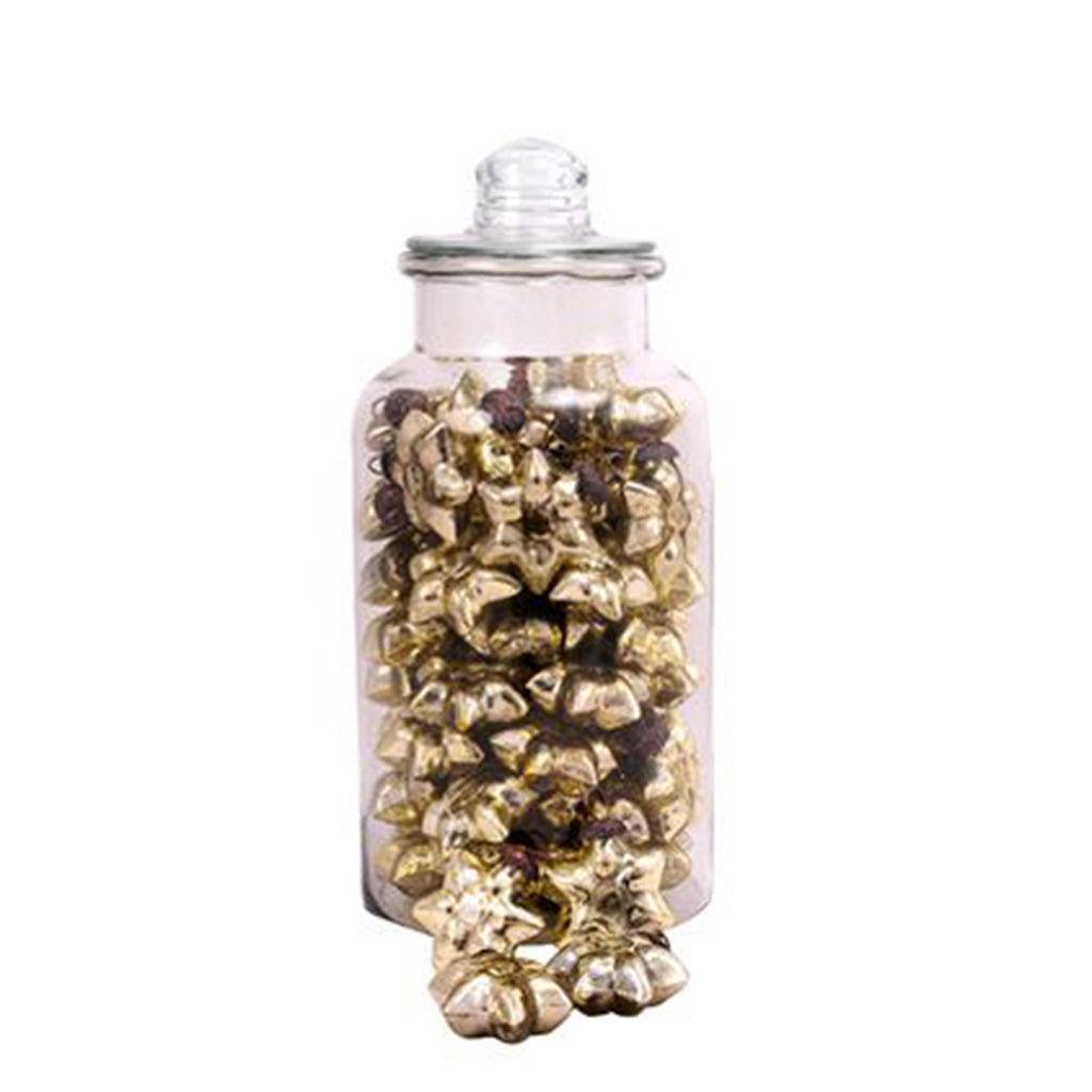 Glassware with star pendants, Vitreous - champagne - 48 pieces - 20.5x20.5x37 cm