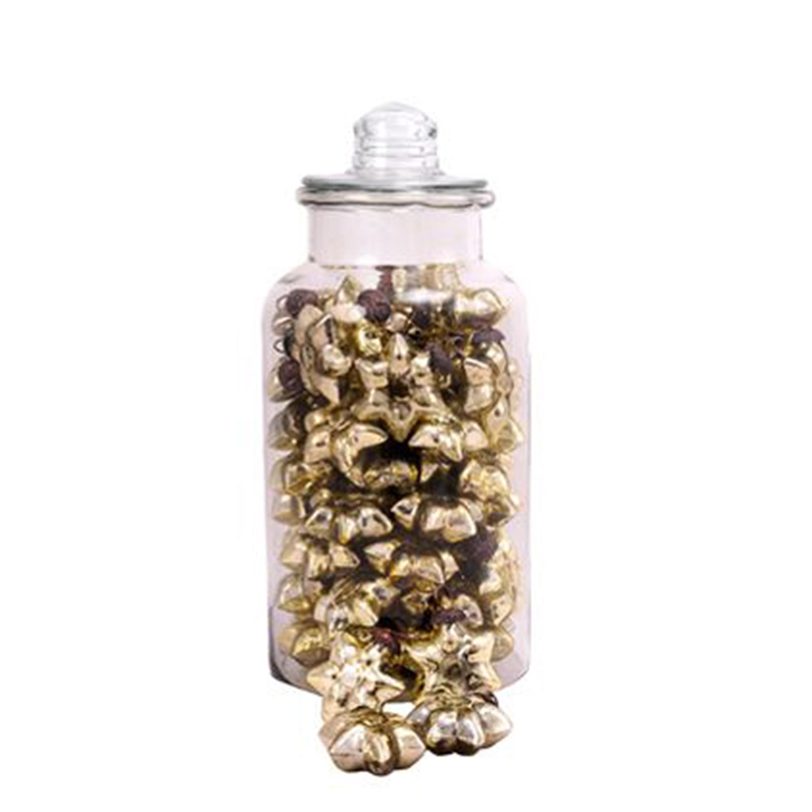 Glassware with star pendants, Vitreous - champagne - 48 pieces - 20.5x20.5x37 cm