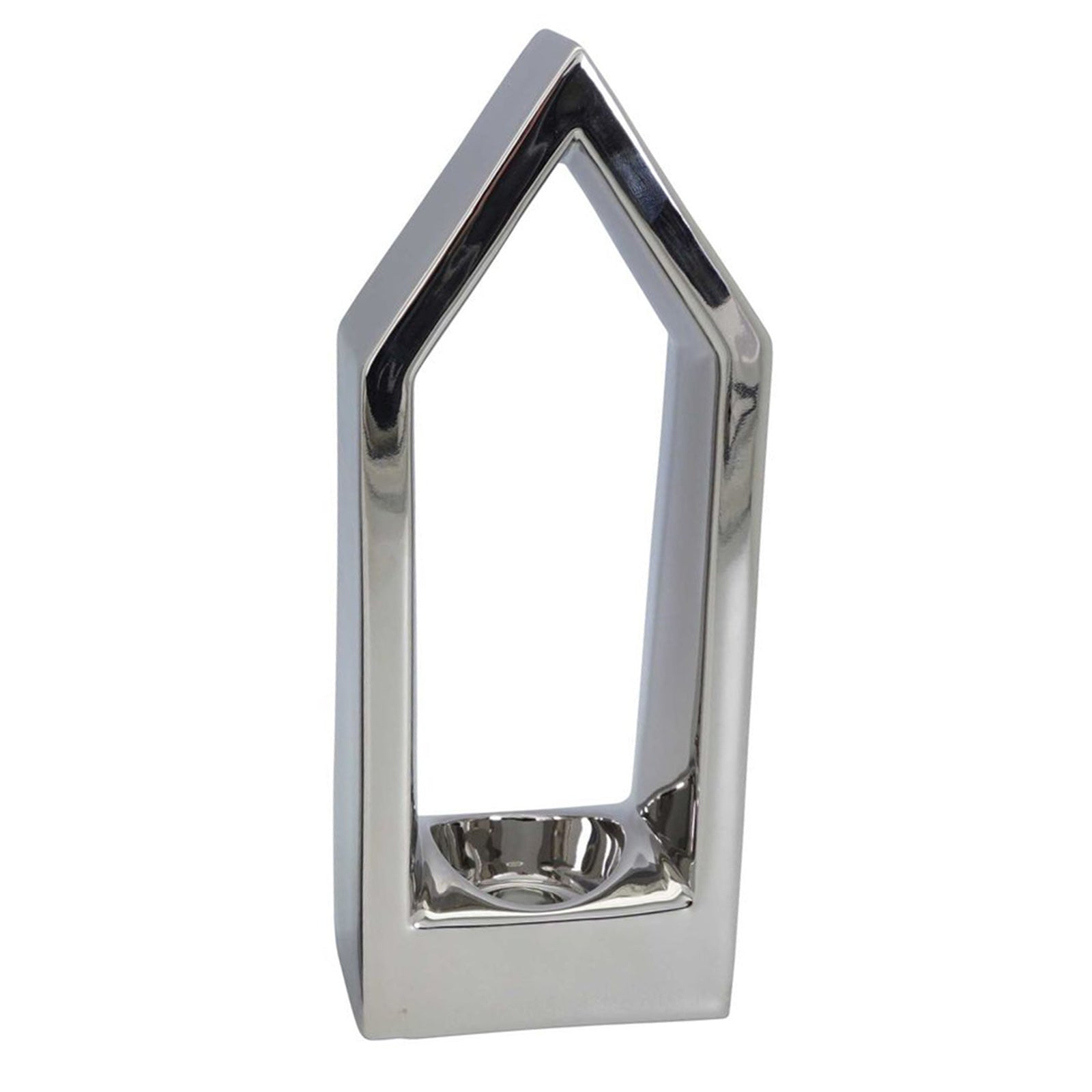 House Candle Holder ArgenT - Ceramic - 12x6x20.5 cm
