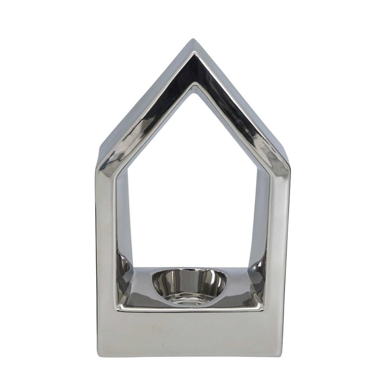 House Candle Holder ArgenT - Ceramic - 12x6x20.5 cm