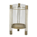 Sobre tealight holder - metal/glass - 16x16x26 cm