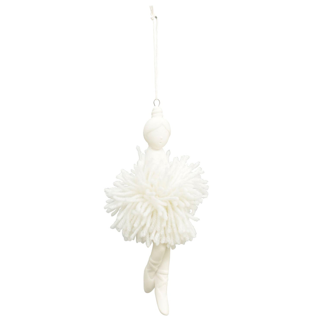 Pendentif ballerine, blanc ivoire, porcelaine, 4,5 x 4 x 20 cm