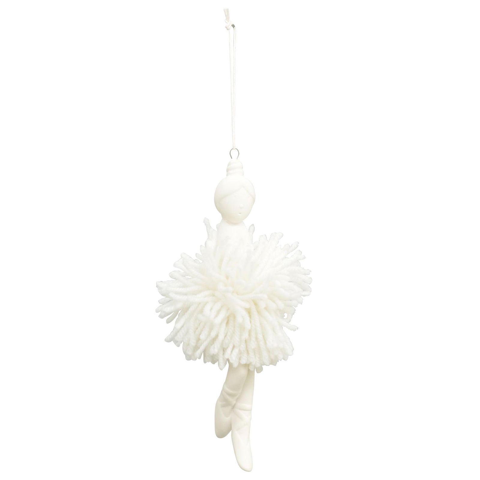 Pendentif ballerine, blanc ivoire, porcelaine, 4,5 x 4 x 20 cm