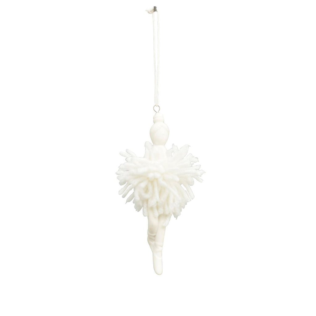 Pendentif ballerine, blanc ivoire, porcelaine, 4,5 x 4 x 20 cm