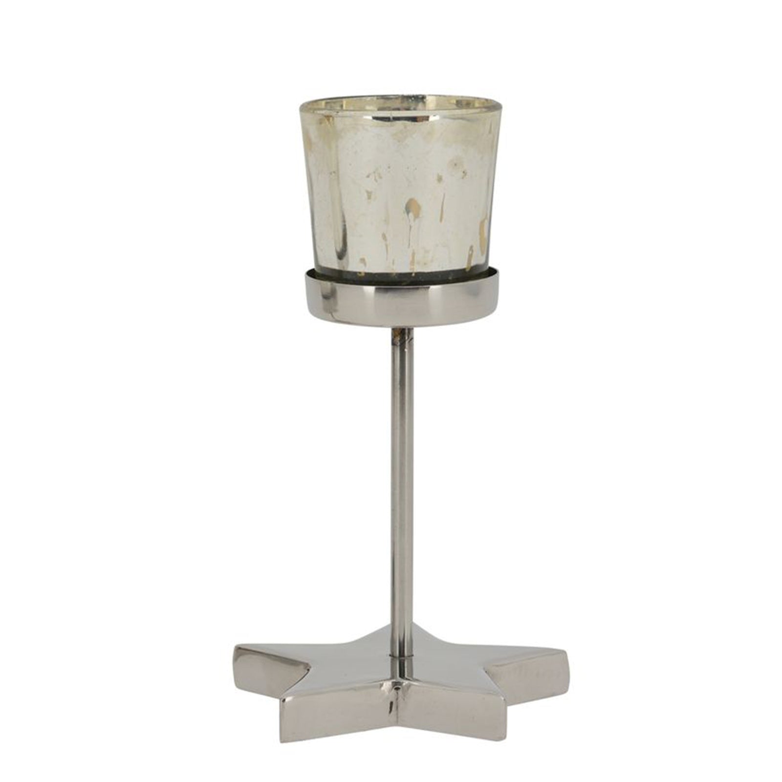 SuArt Tealight Holder - Stainless Steel/Glass - 10x10x17 cm