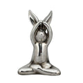 YogaHase ArgenT, Keramik, 26,5x8,5x19,5 cm - 1 Hase in Yogaposition (kein Set, keine Auswahl möglich)