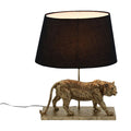 Tiger table lamp, gold/black, polyresin, 44.5x26x58 cm, socket: E27, cable length 1.5 m