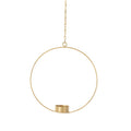 Deko-Ring Hoop m. Teelichteinsatz, gold, Metall - Durchmesser 20 cm, Kette 25 cm