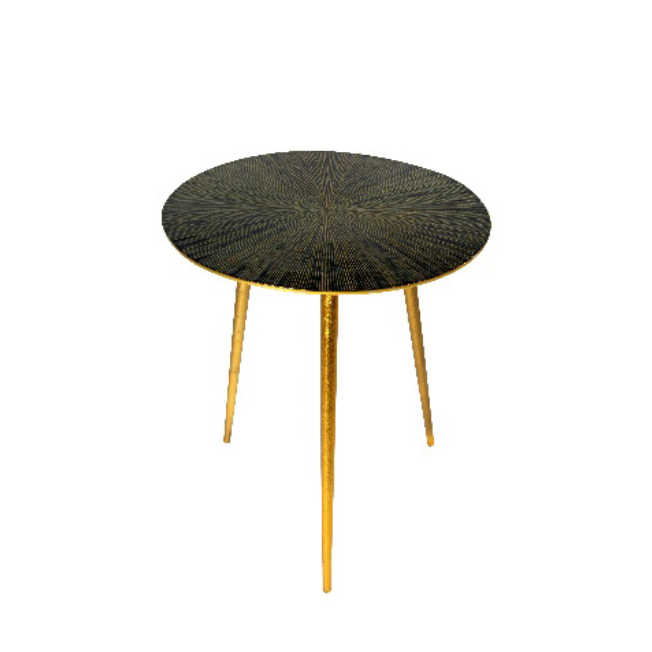 Nereus Sofa Table - Durchmesser 44 x 55 cm - blau-gold