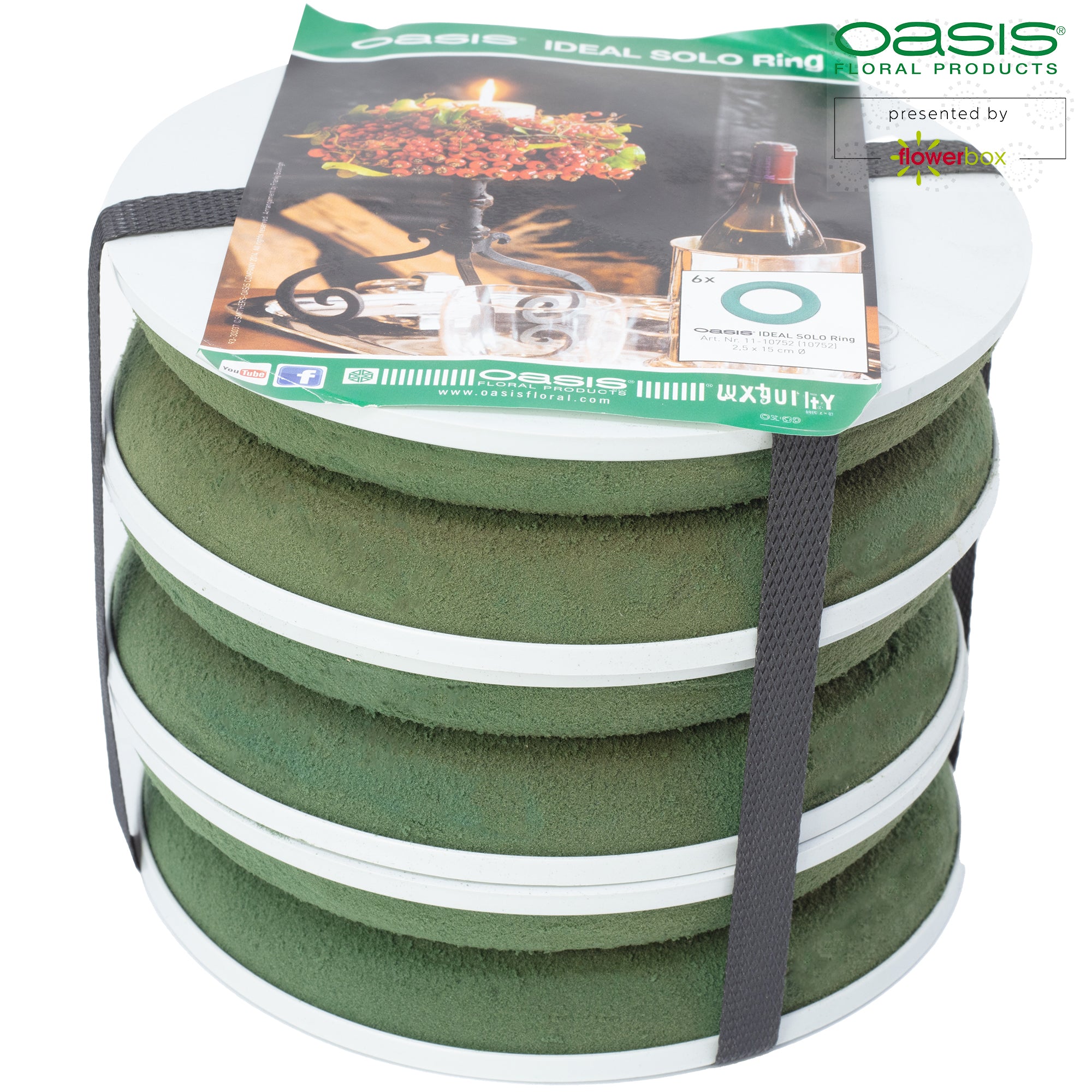 Bague OASIS® IDEAL SOLO - 2,5 x 15 cm Ø, intérieur : 8,7 cm Ø - 6 pièces.