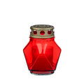 Grablicht-Glas mit Kerze - rot - Höhe 11 cm - Brenndauer 14 h