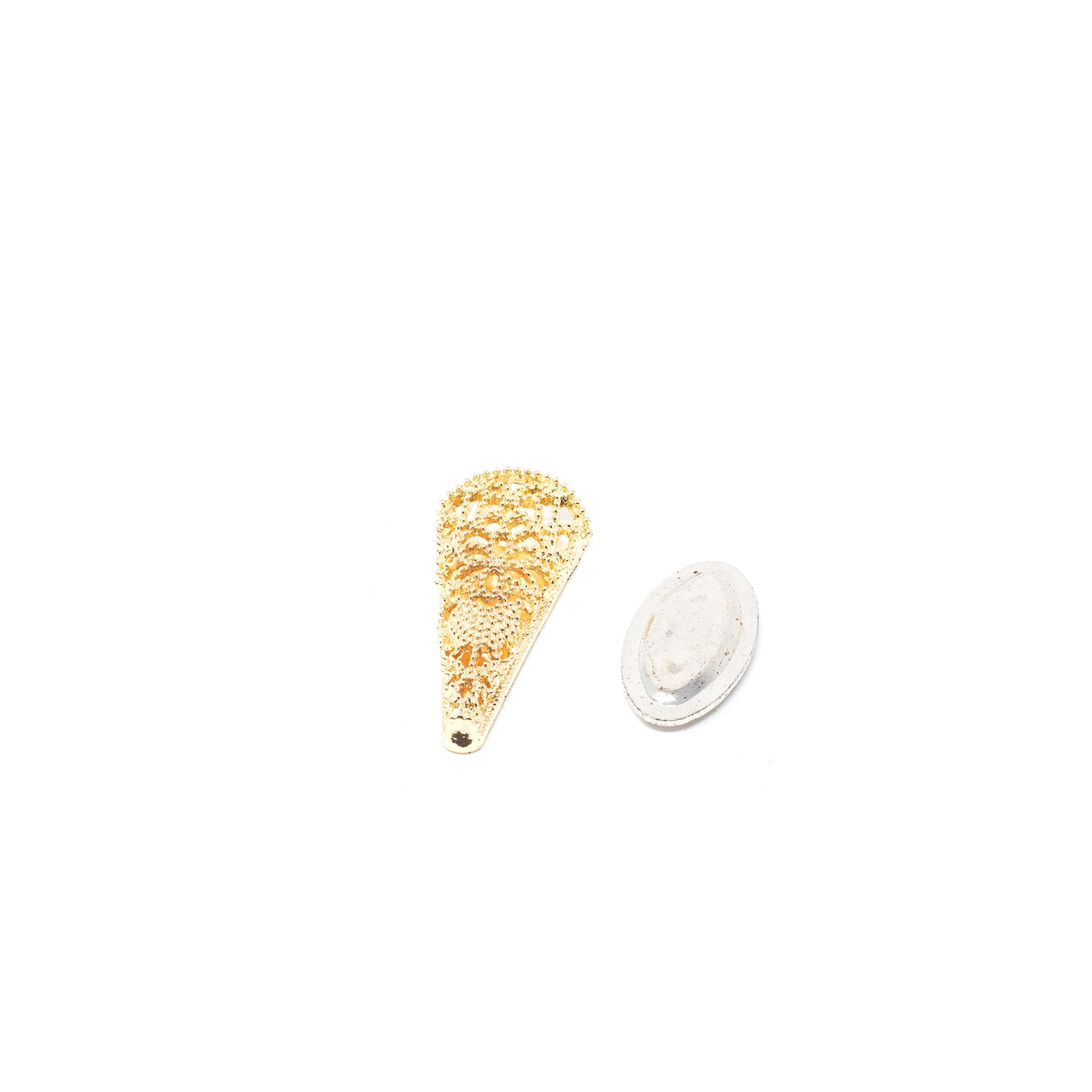 Revers Filigree Swirl mit Magnet, gold - 10