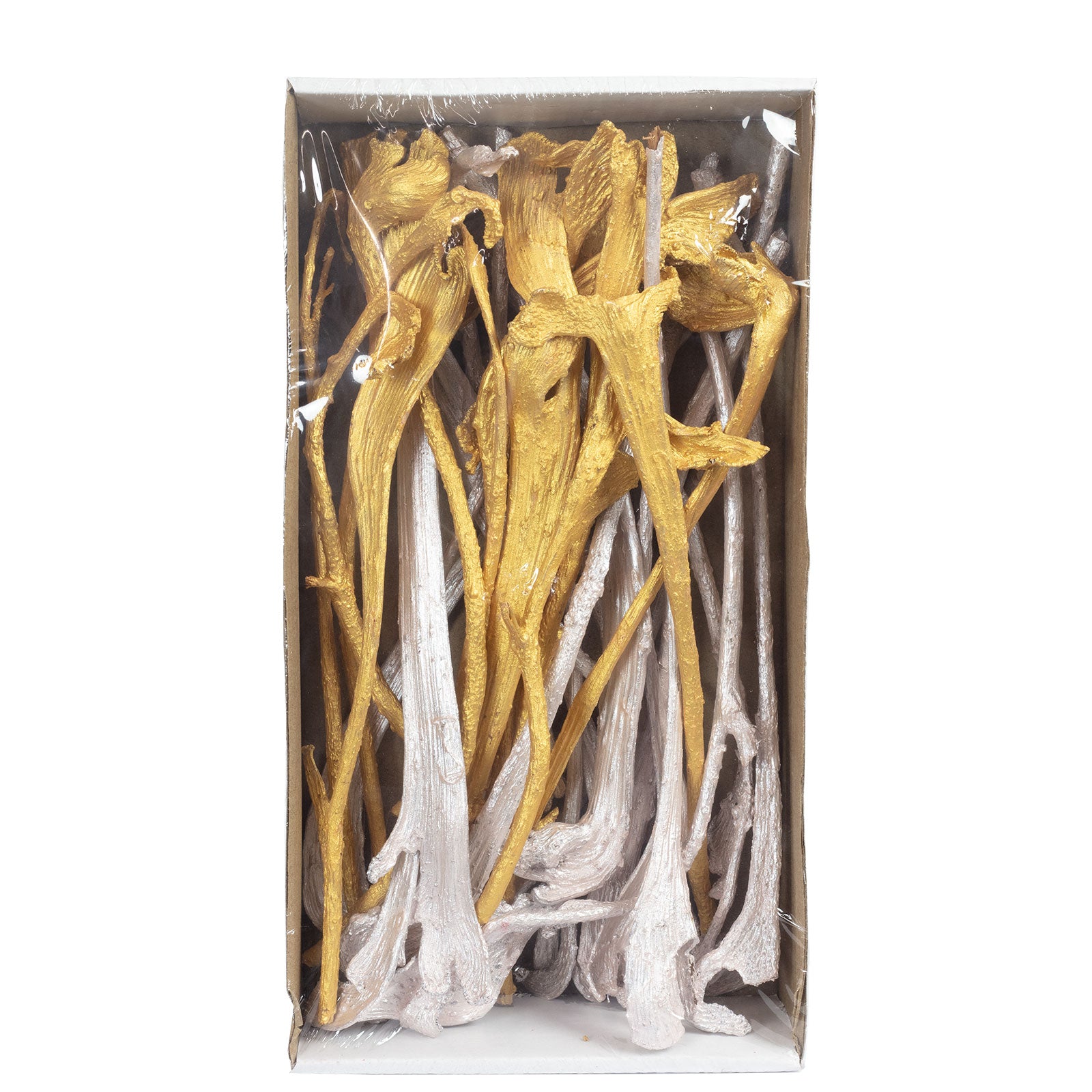 Small antler wood, pearl 2 colors - assorted, 30 pieces - pearl gold/silver rose
